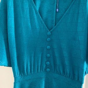 Zara Teal Jaucqurd dress.